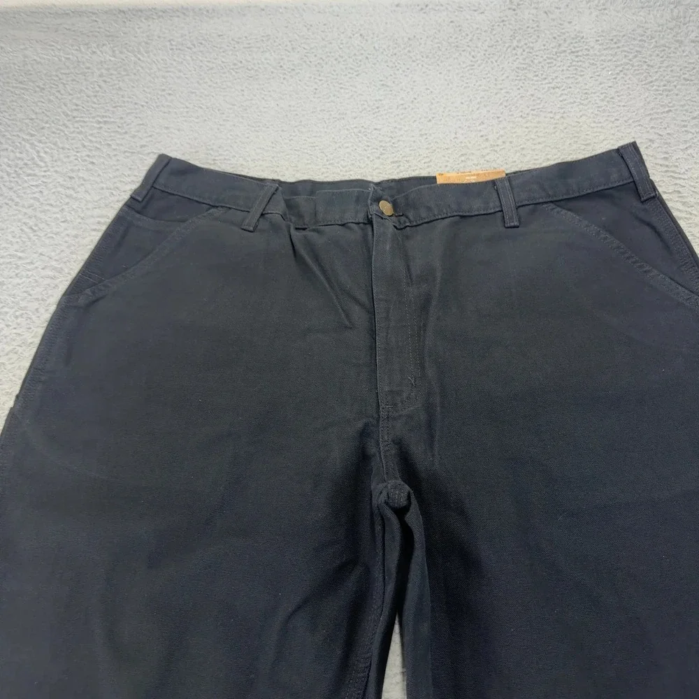 Carhartt Jeans Mens 40x32 Black Loose Straight Washed Duck Dungaree Orginal Fit